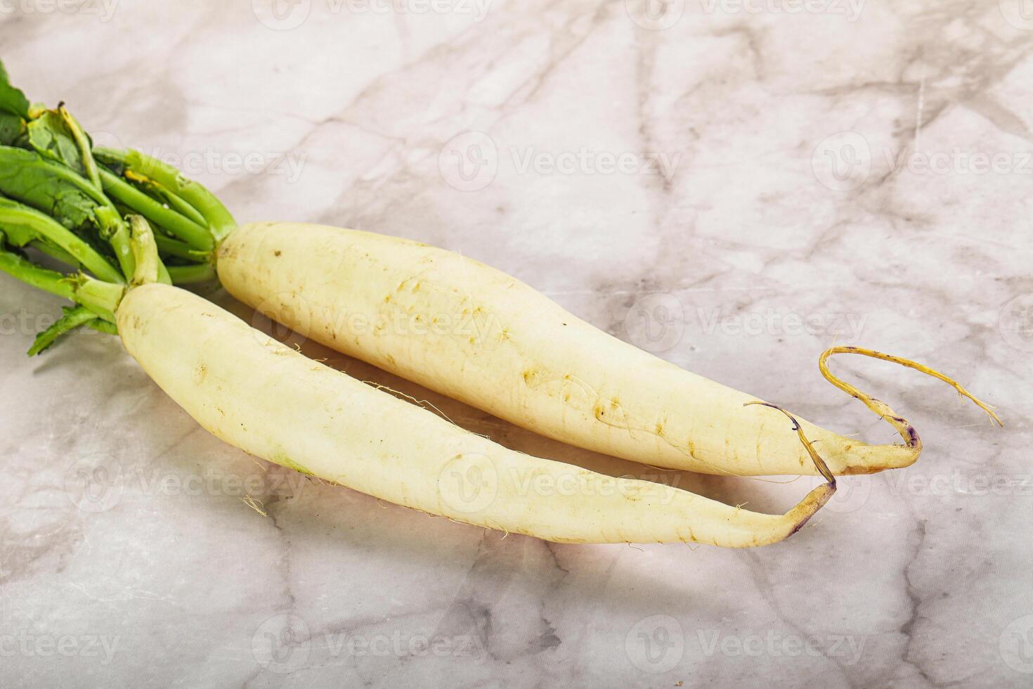 Raw ripe organic Daikon root photo