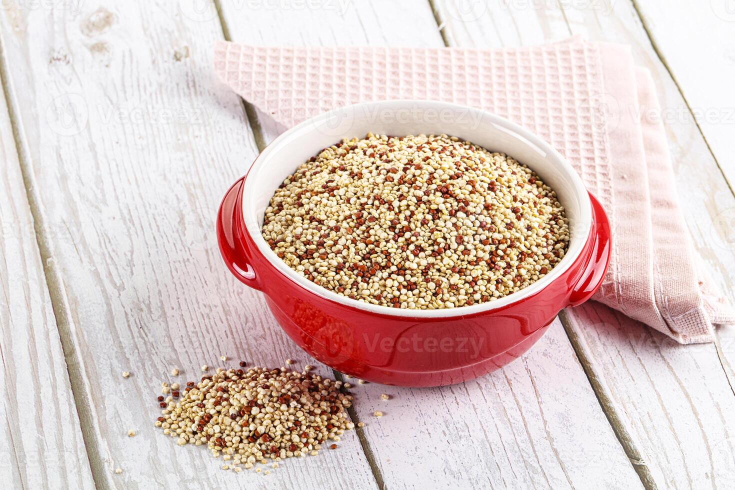 Raw dry quinoa cereal grain photo