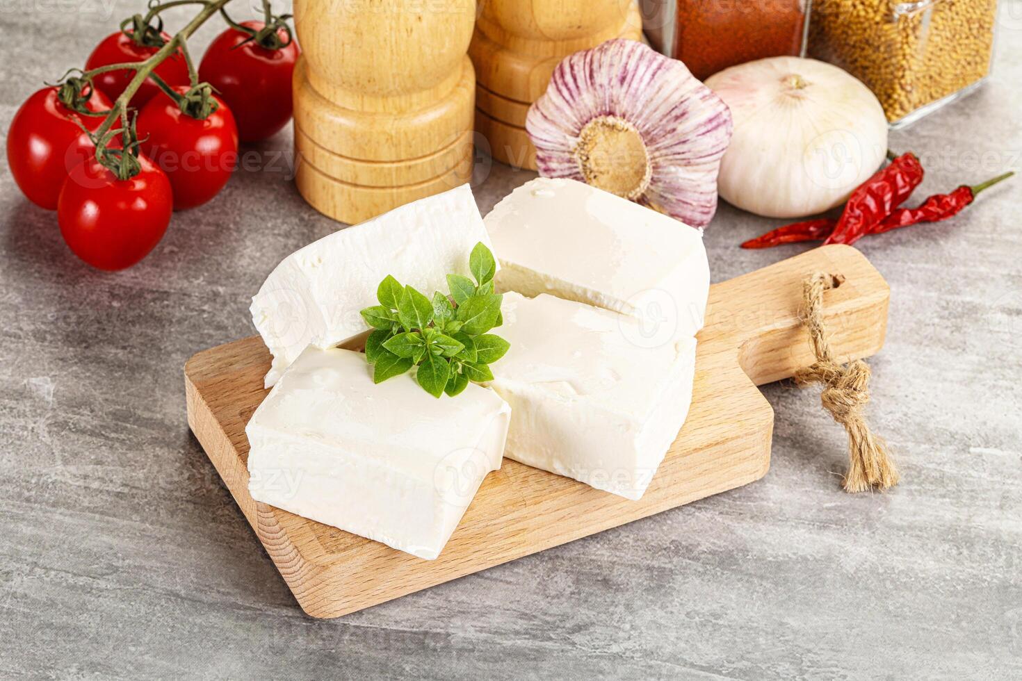 Greek traditional organic feta cheese photo