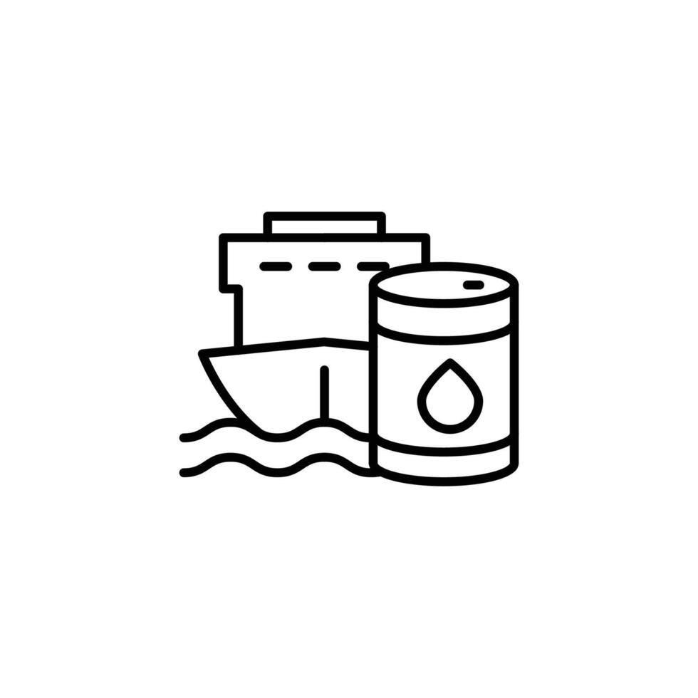 tanker ship thin outline icon design good for web or mobile app vector