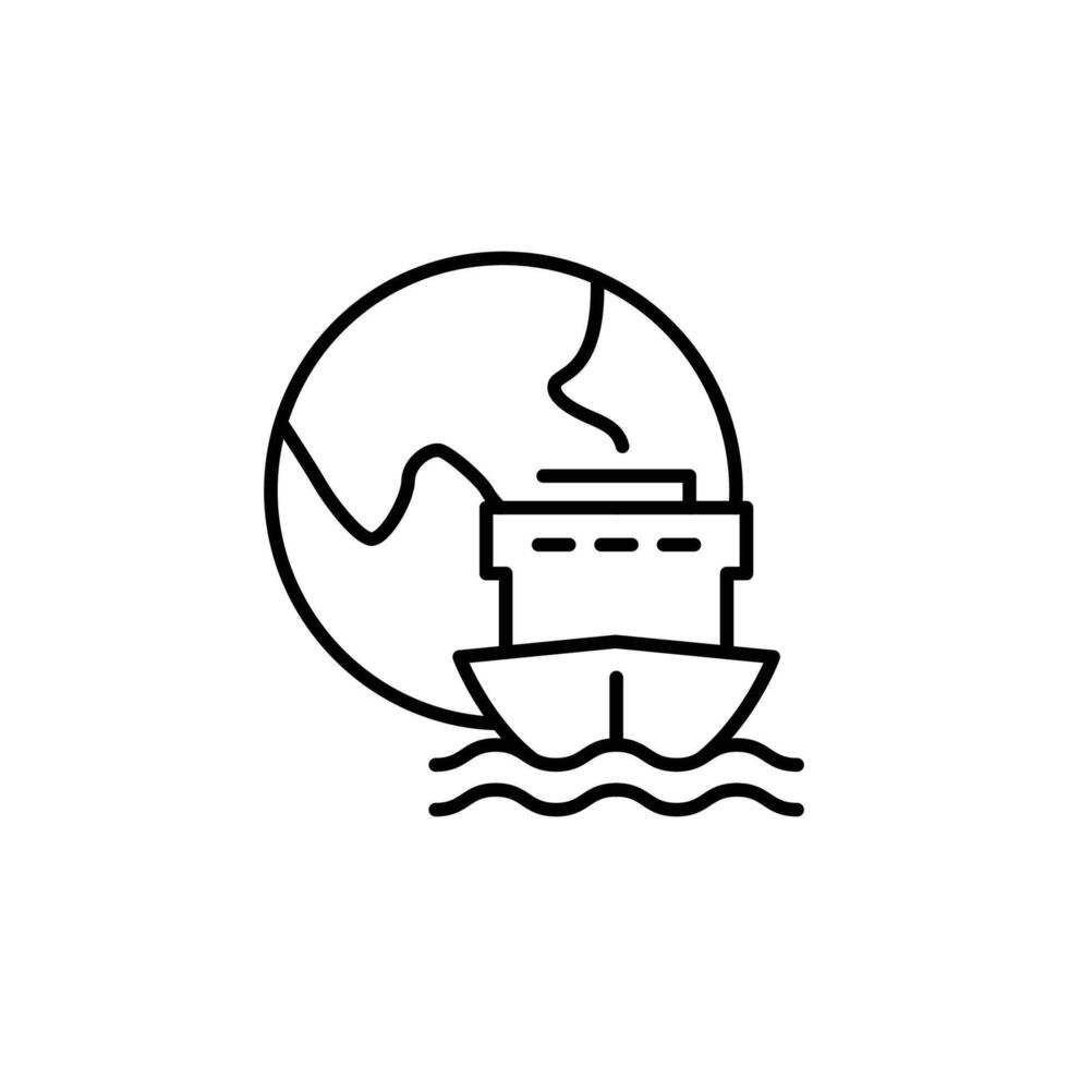 international shipping thin outline icon design good for web or mobile app vector