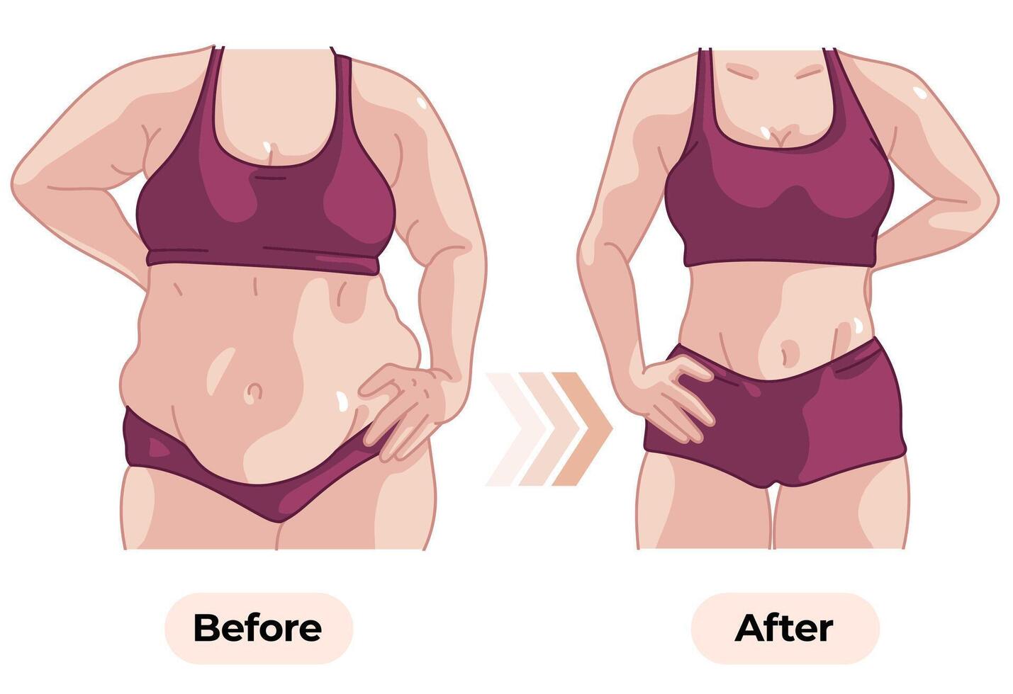 A woman wearing a red tracksuit changes before and after working out