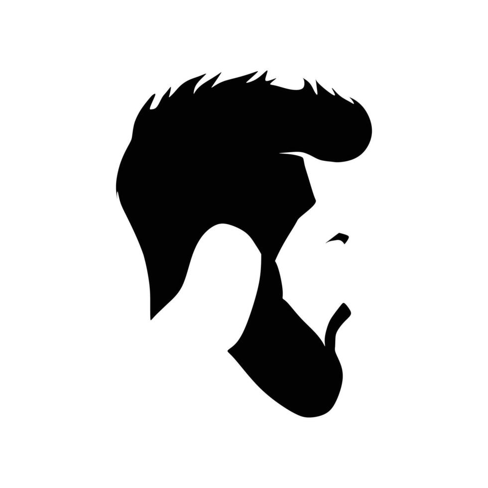 face and barber face logo and man's salon logo black and white design and salon logo vector