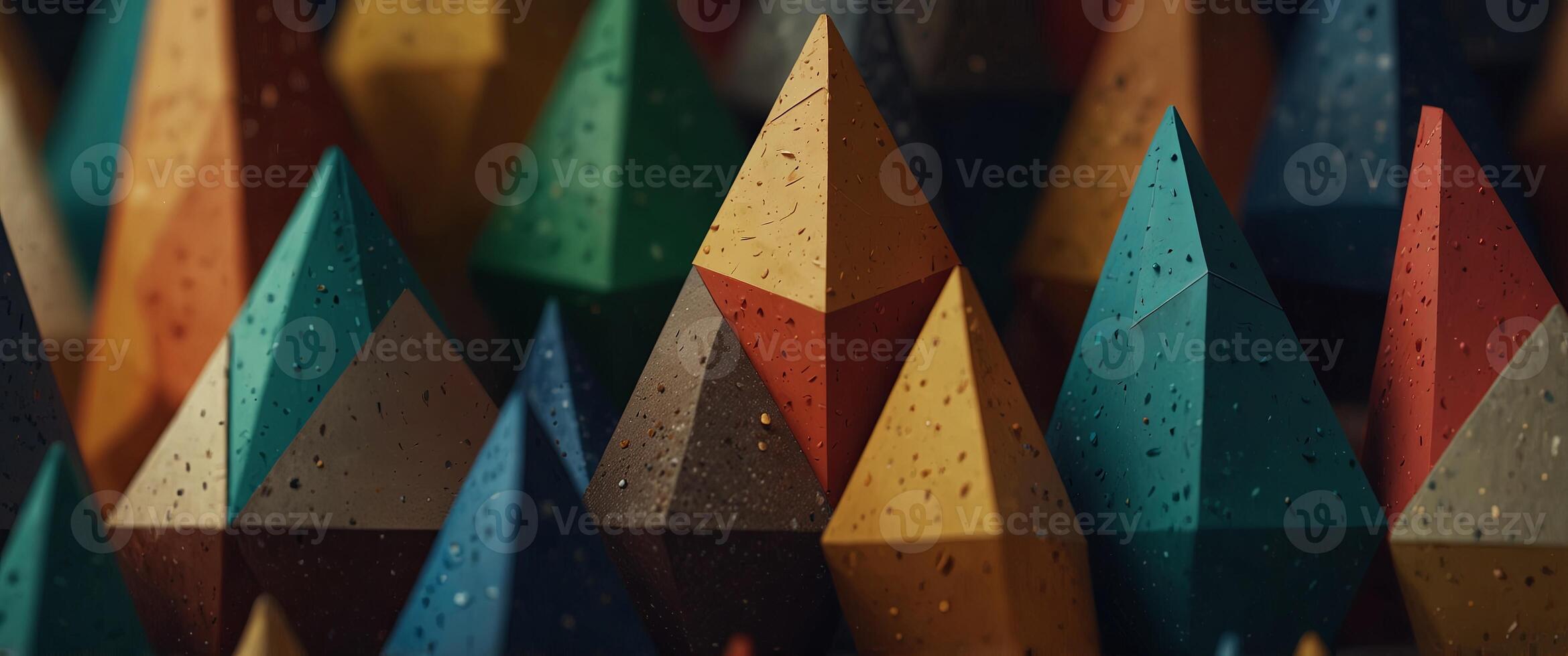 Precise triangular forms pieced together to create a captivating and sophisticated piece. photo