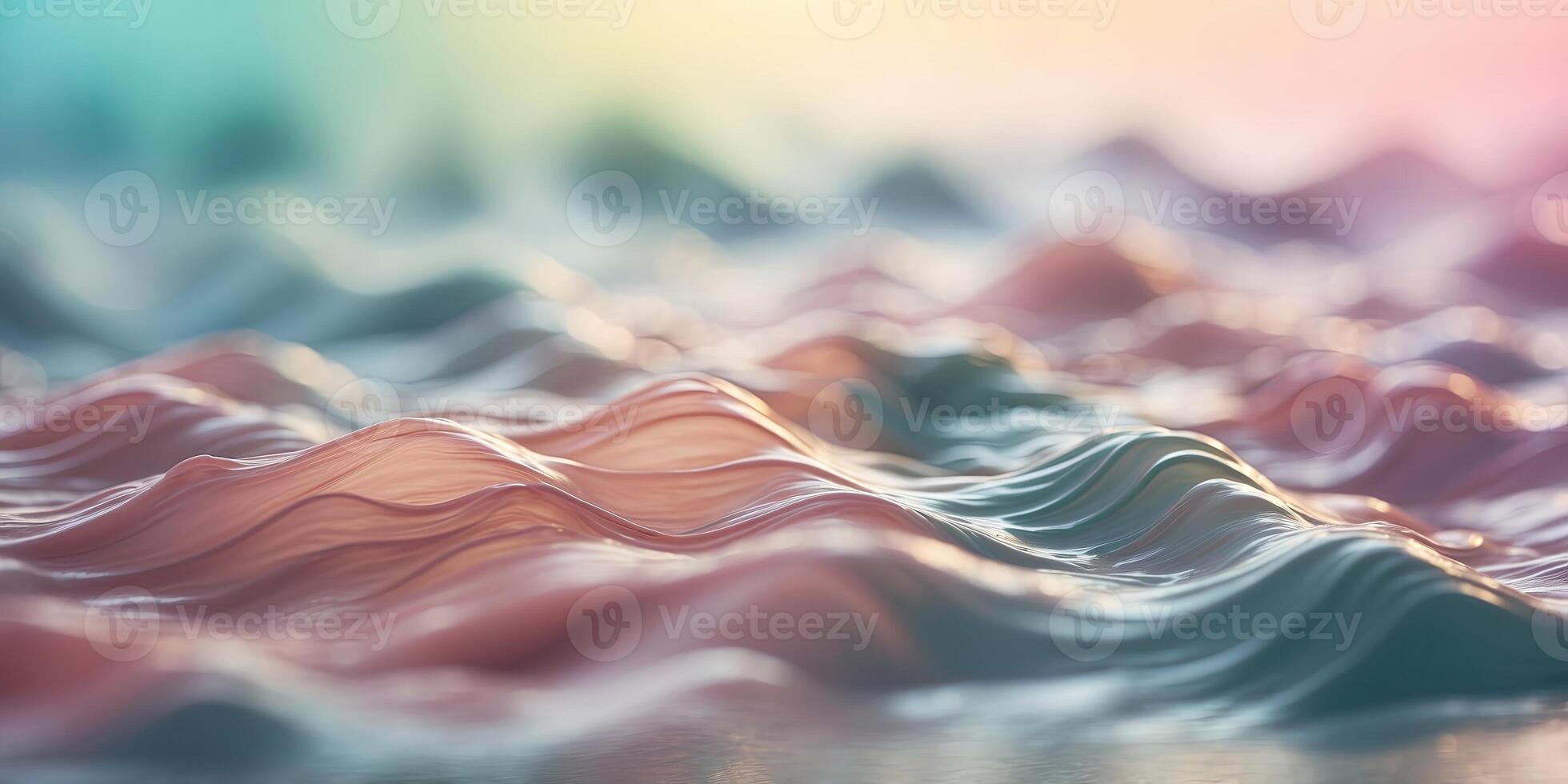 Soft, flowing conceptual waves in pastel colors create a tranquil atmosphere. photo