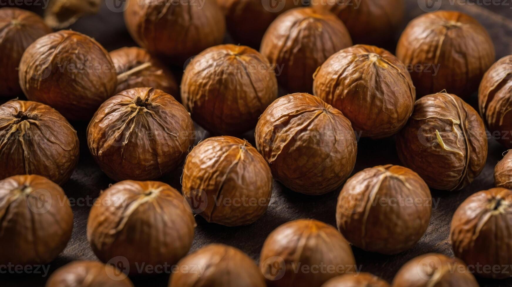 concept food Minimalist close-up background, neutral a on hazelnut Single. photo