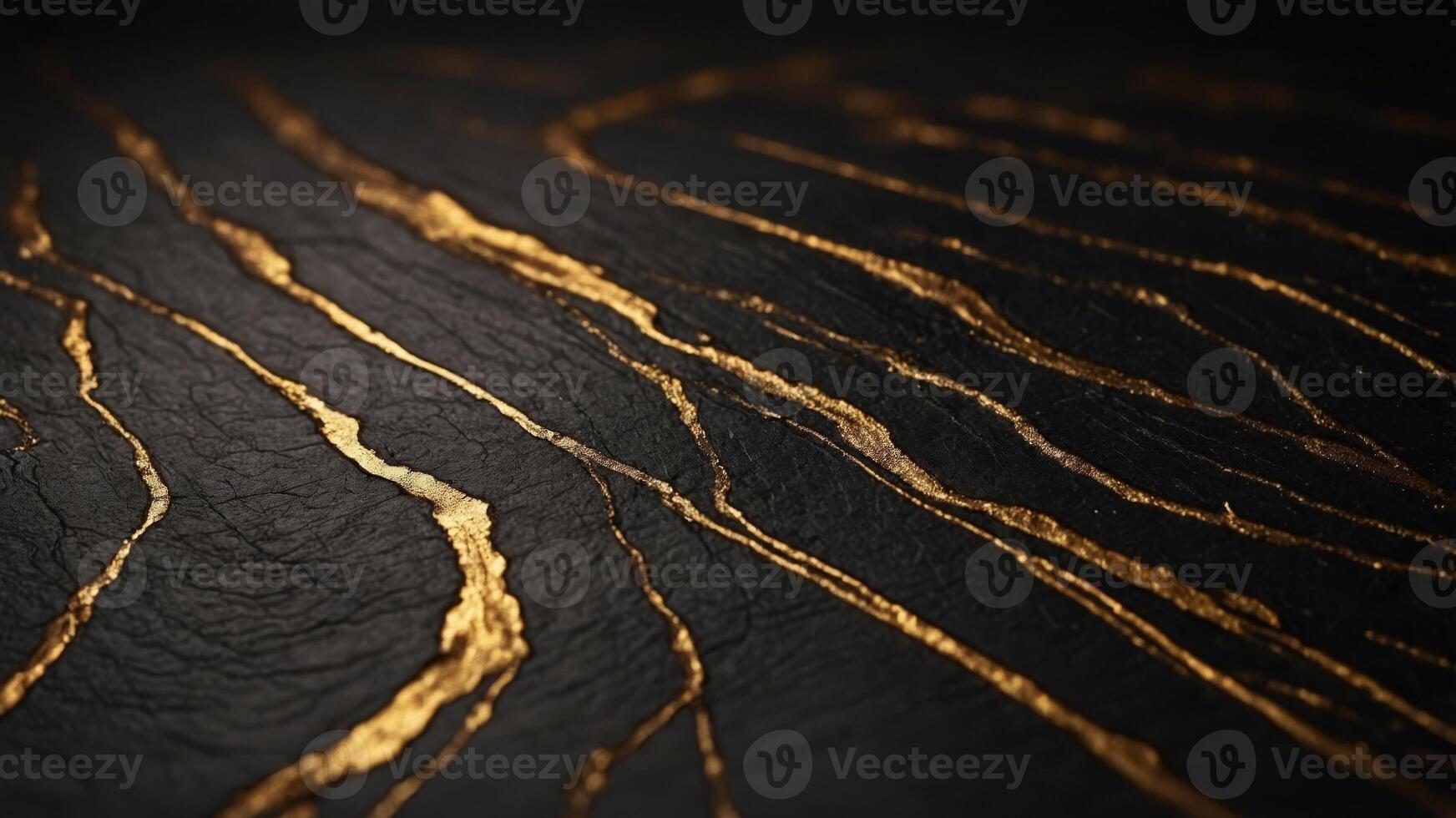 A dark colored background with subtle wrinkles and golden lines ideal for showcasing images with copy space. photo