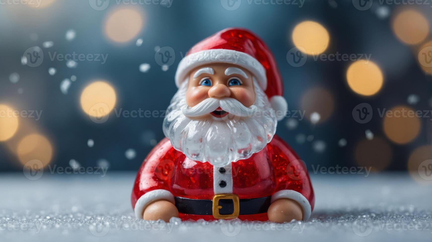 Ice Santa Claus under the glass Minimal Christmas composition. photo