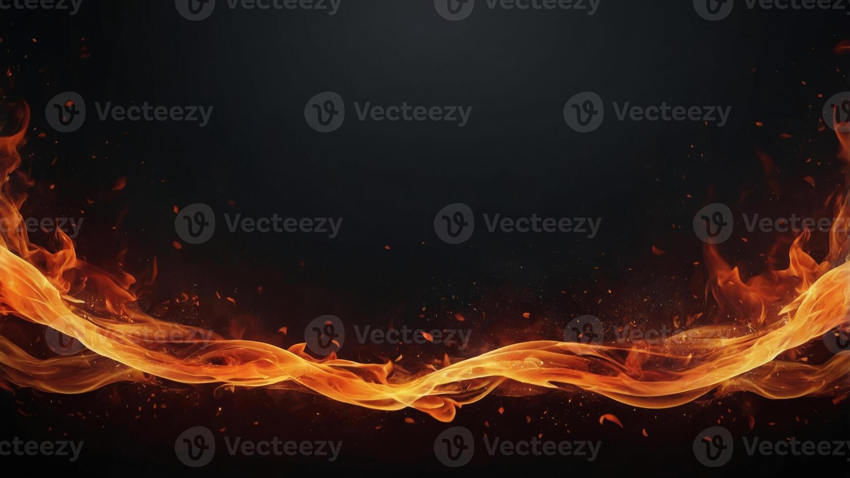 A fiery frame with blazing orange and red flames curling around the edges. photo