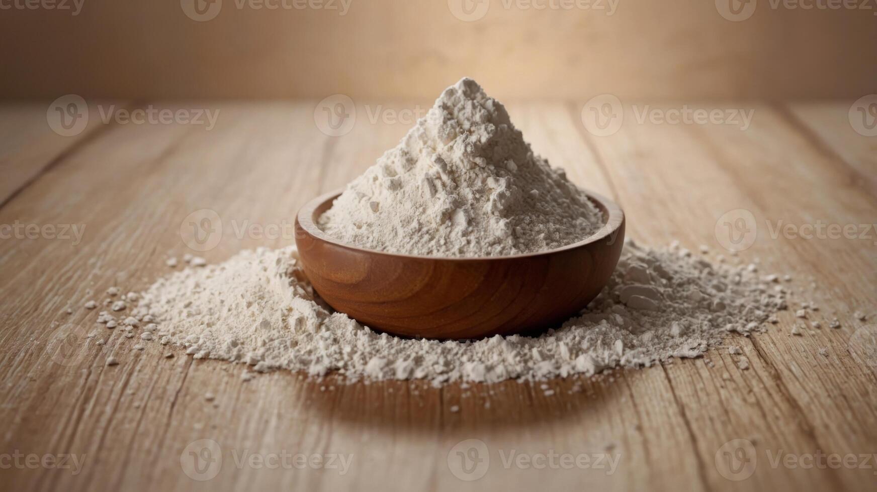 image space copy ample with background table wooden white a on arranged cream and salt bath powder clay cosmetic including products Beauty. photo