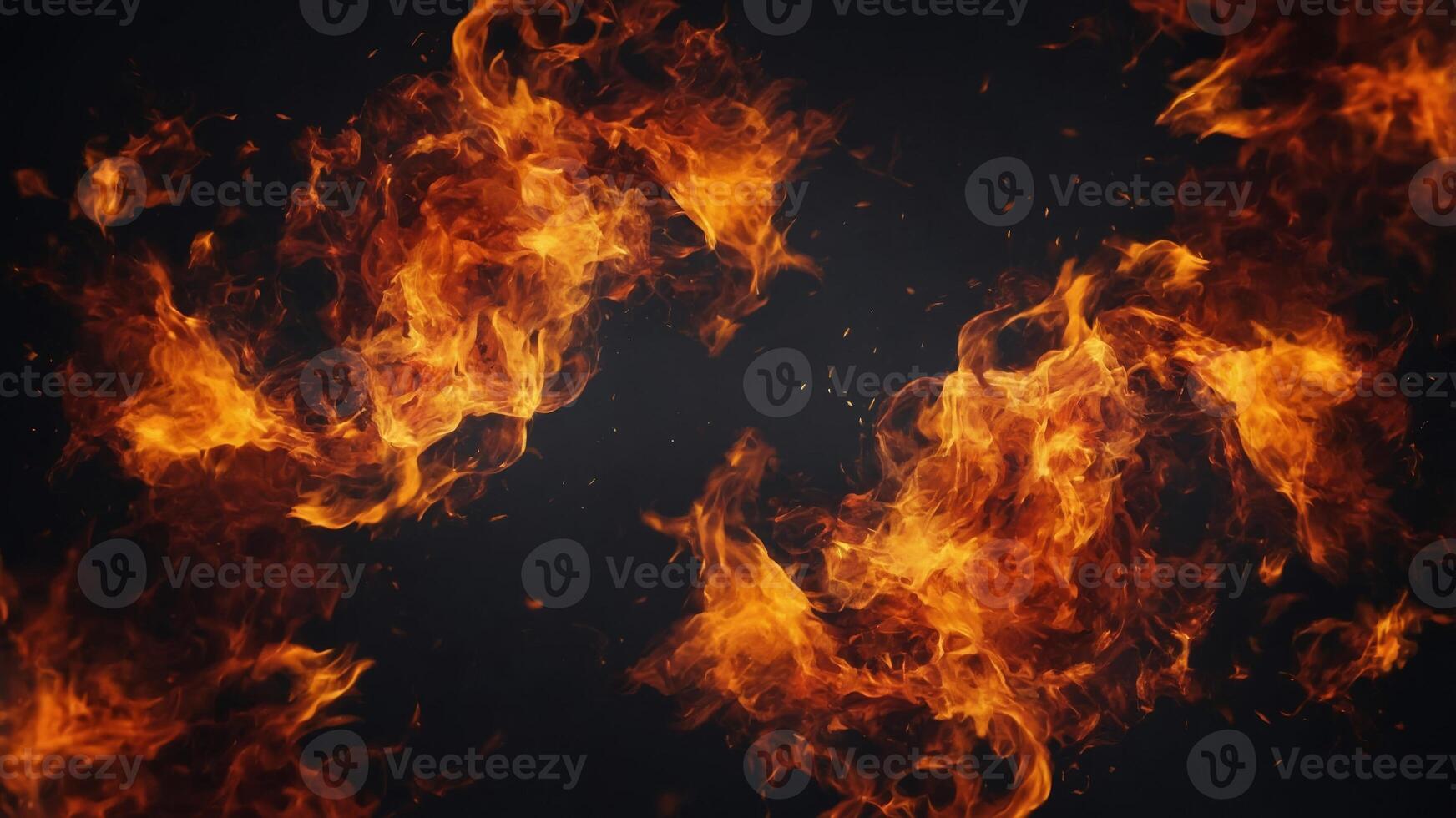 A fiery frame with blazing orange and red flames curling around the edges. photo