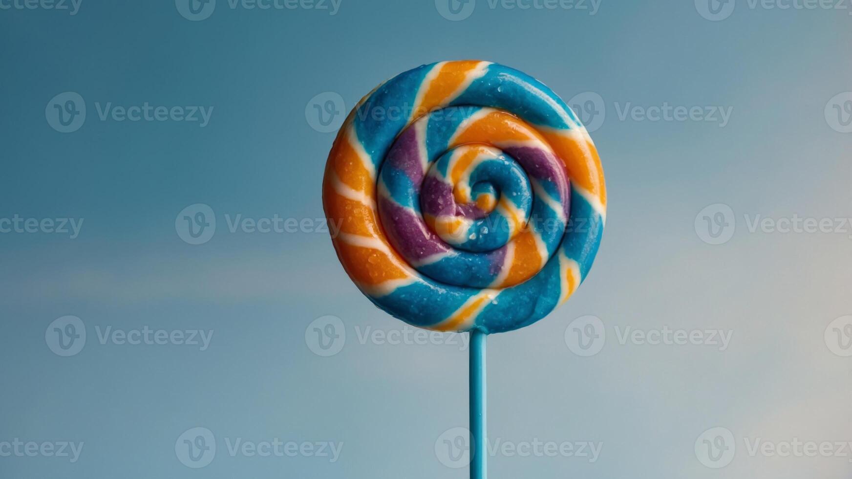 background blue a on lollipop striped Colorful. photo