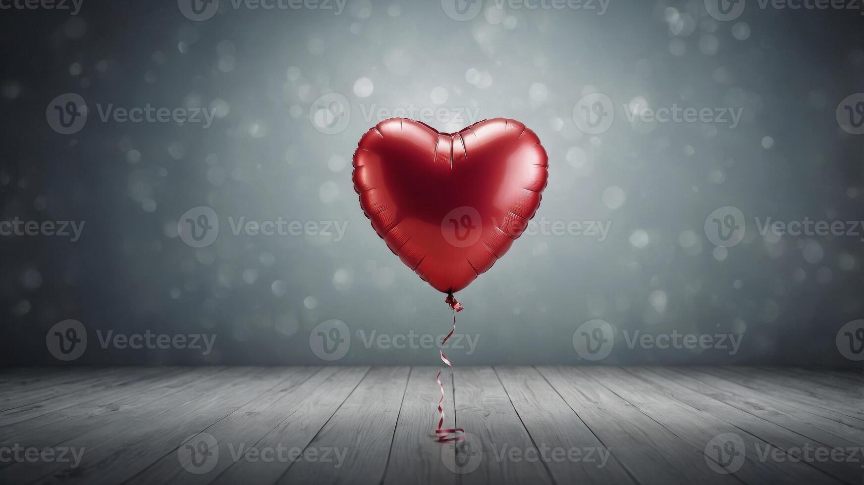 Heart shaped balloon on gradient background. photo
