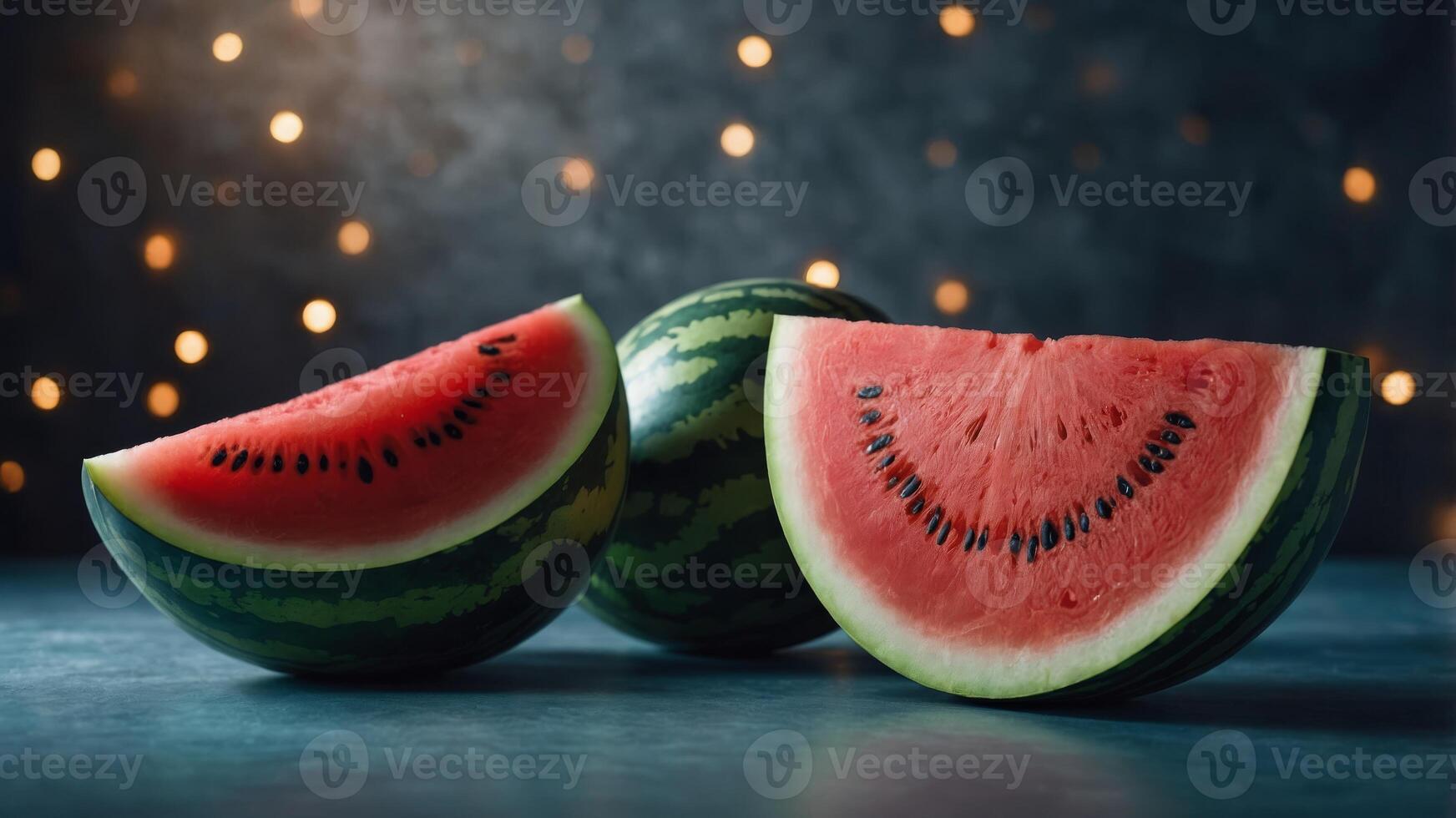 background blue a on design watermelon a with bulb light a of concept Creative. photo