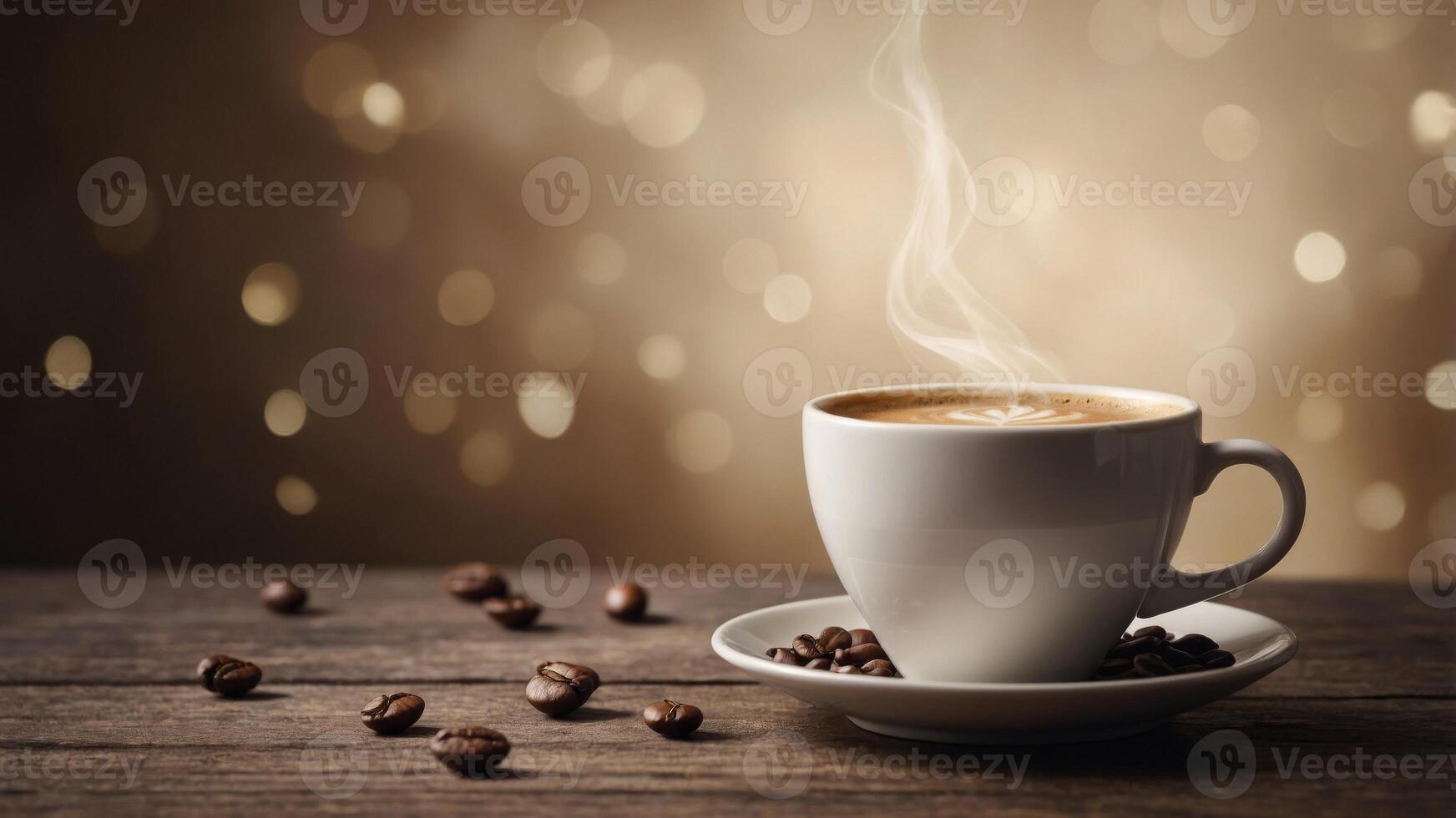 concept go to Coffee style minimalistic background, beige on cup coffee Takeaway. photo