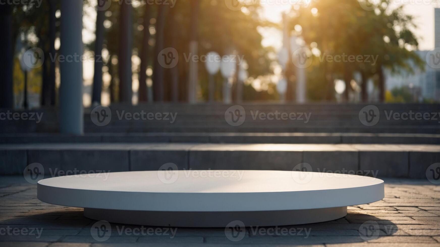 platform or pedestal stage white on object Round. photo
