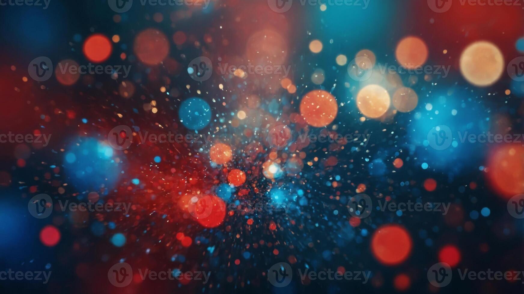 focus,defocus soft scene cosmic or microscopic a depicting background, bokeh red and blue vibrant a in particles or cells of image Abstract banner. photo