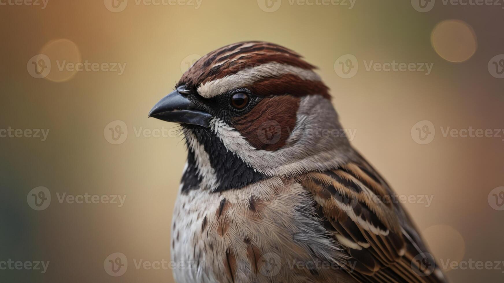 Captivating Sparrow Close-up A Glimpse into Nature's Beauty. photo