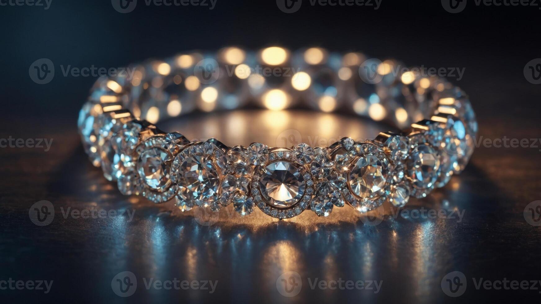 light inner and crystals shimmering with adorned Circle. photo