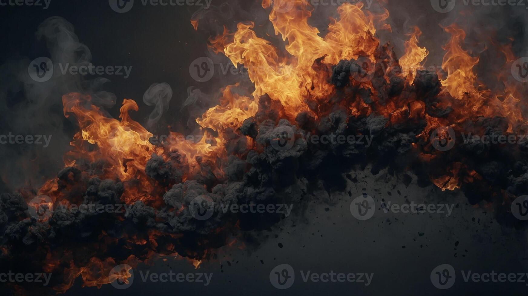 concept art abstract background, smoky dark in paper torn Burning. photo