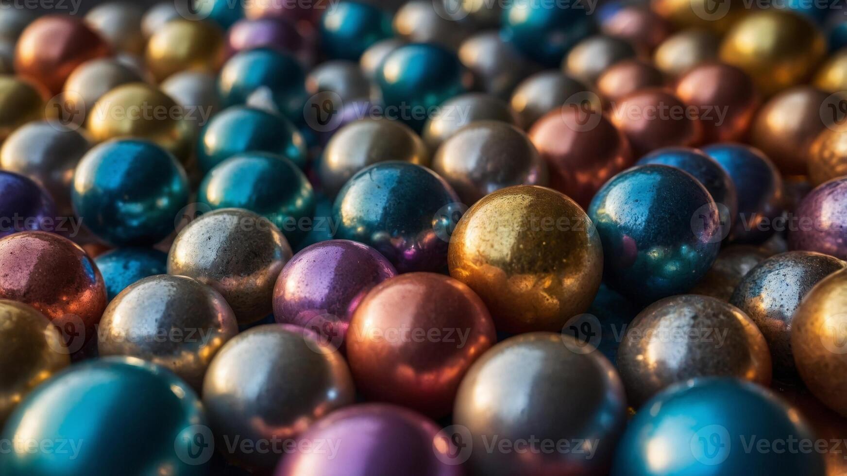 colors multiple in spheres metallic Vibrant. photo