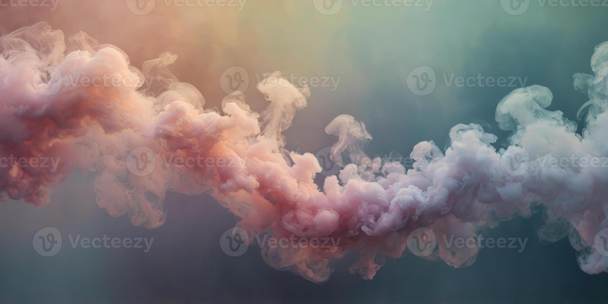 Serene and calming the soft pastel smoke creates a sense of tranquility and peace. photo