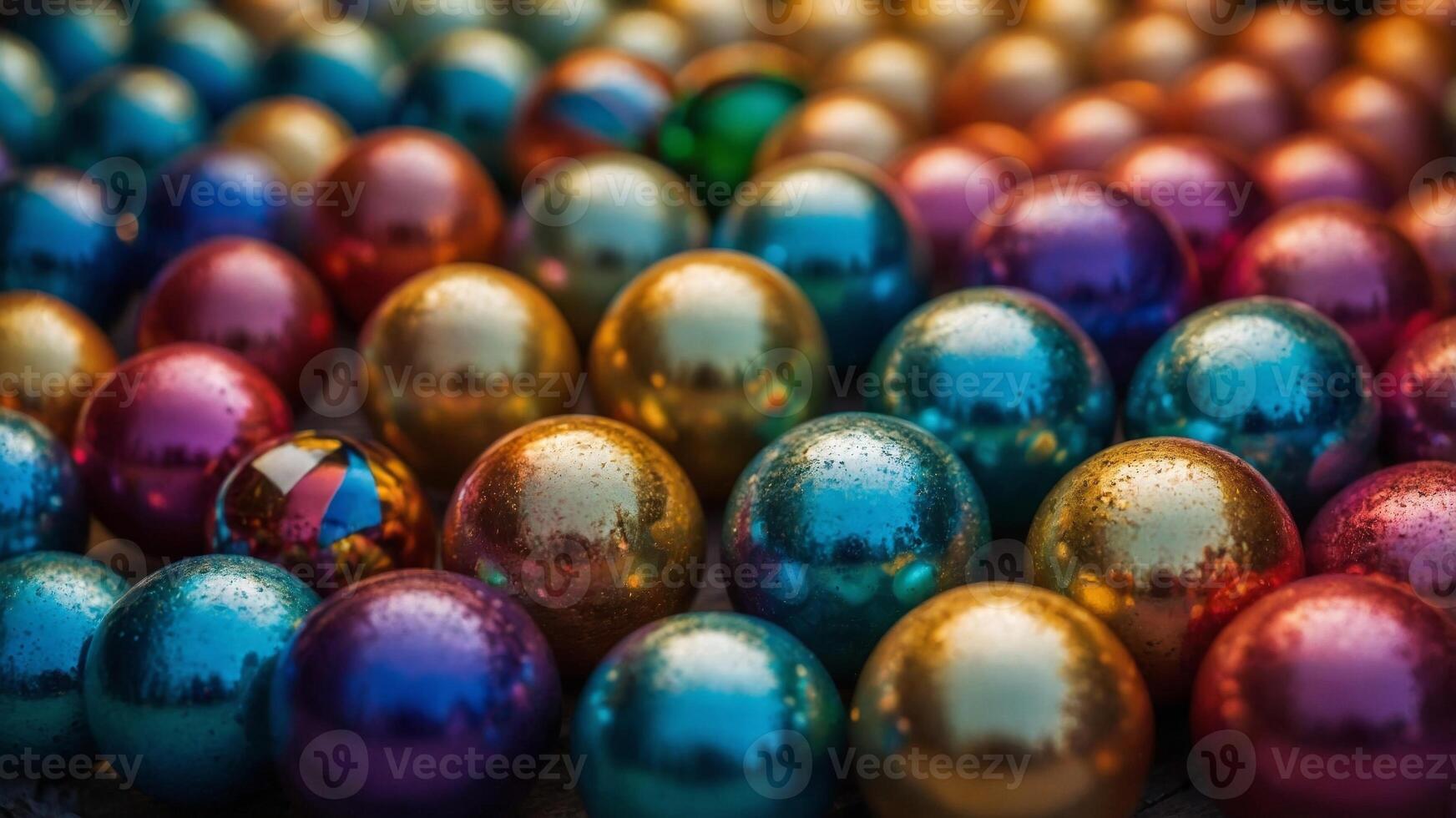 colors multiple in spheres metallic Vibrant. photo