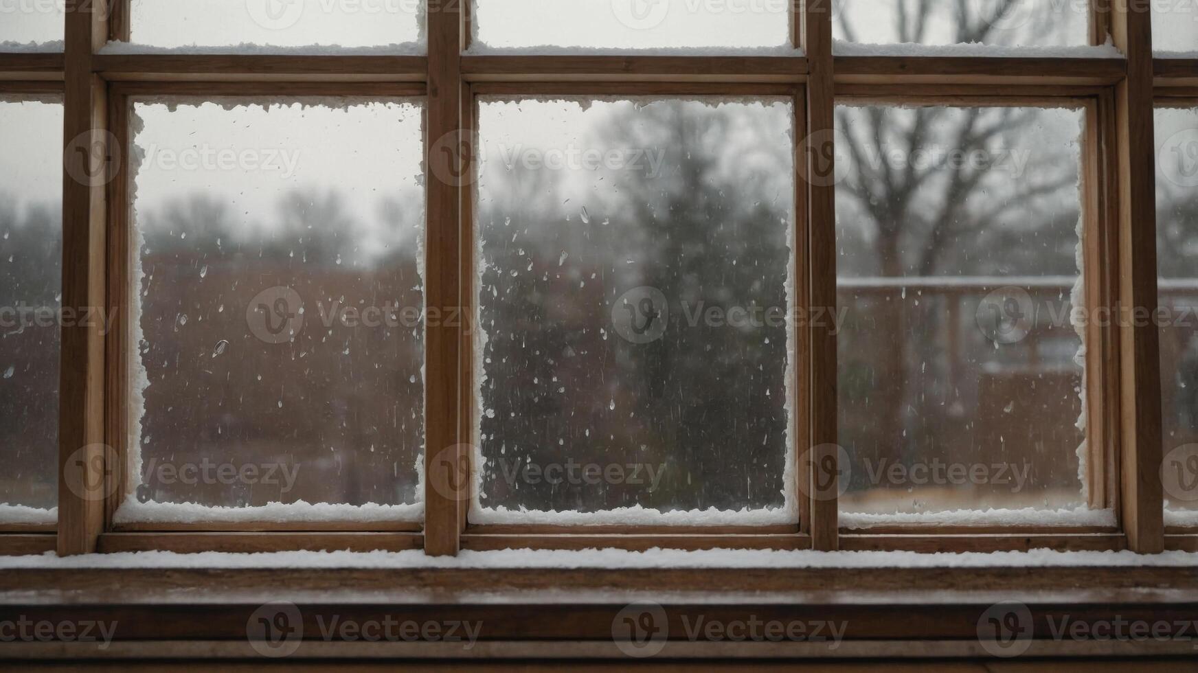 Frames Window Wooden in Putty Seal Weather Replacing. photo