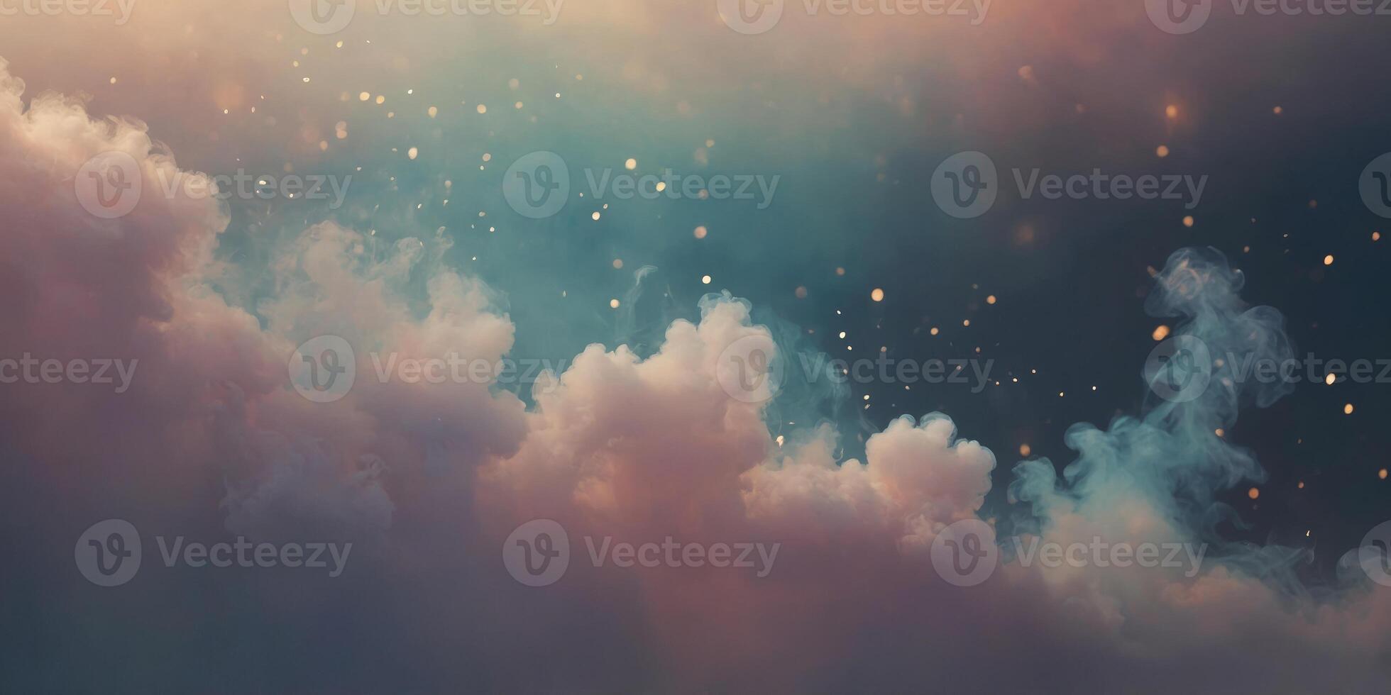Serene and calming the soft pastel smoke creates a sense of tranquility and peace. photo