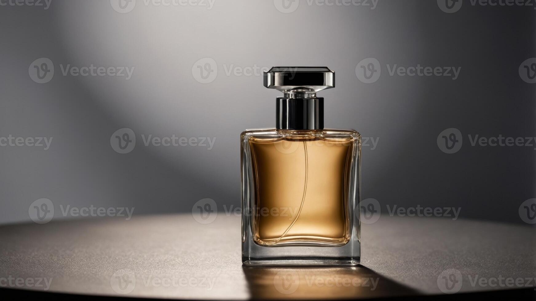 concept elegance and Beauty presentation minimalist shadows, natural with pedestal round on bottle Perfume. photo
