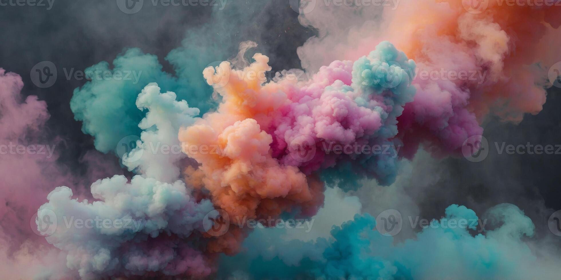 Subtle tones of pastel colors mix with bold pops of brightness in this smoke bomb image. photo