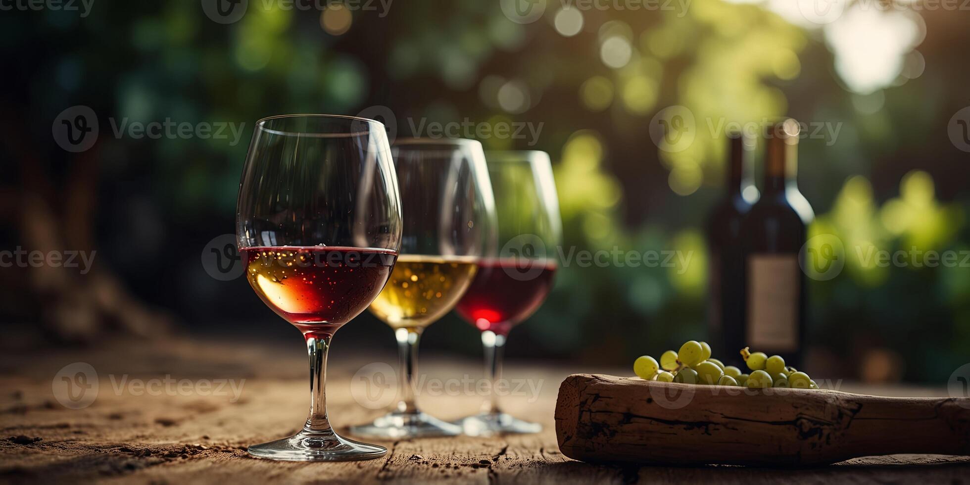 Concept of wine tasting with copy space image. photo