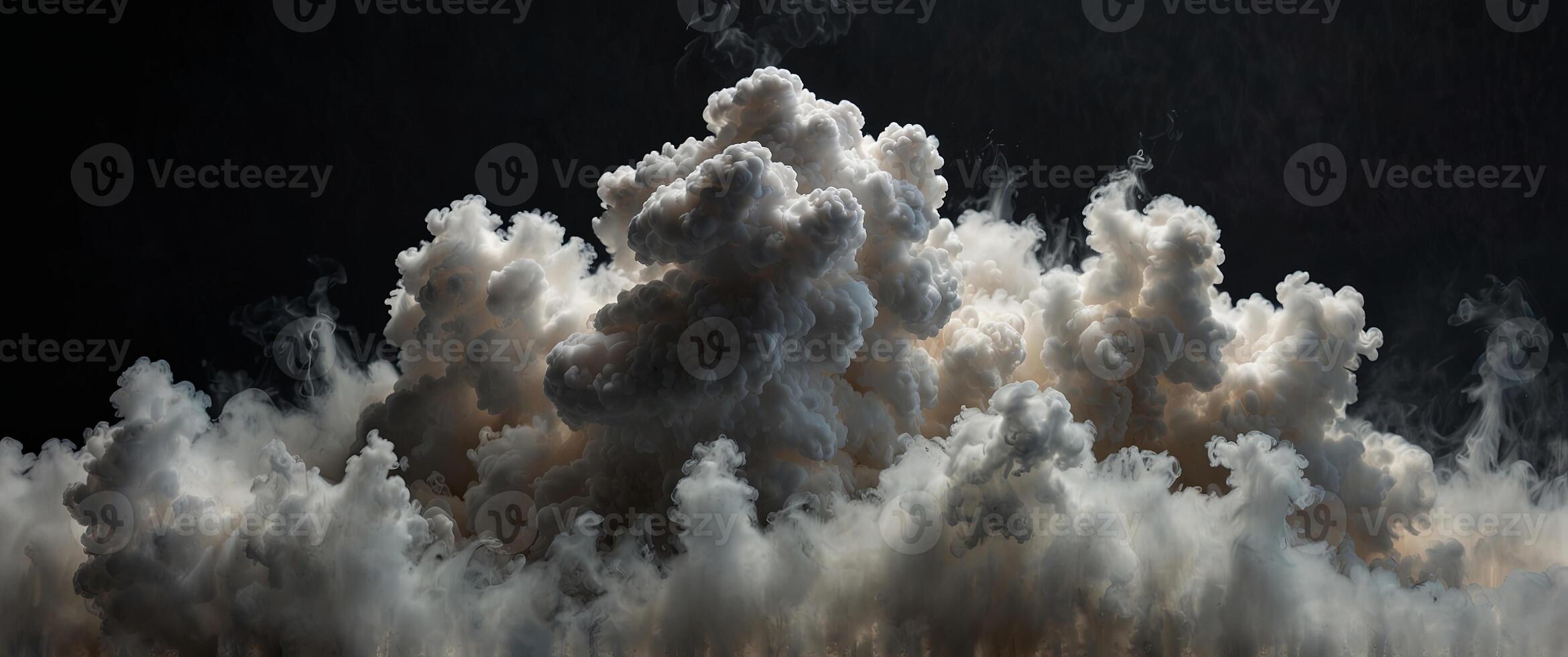 an cloud of white smoke on an blanck banckground thin smoke some anreans of which seem thicker thann oarsthick fog thant expannds over a surfance. photo