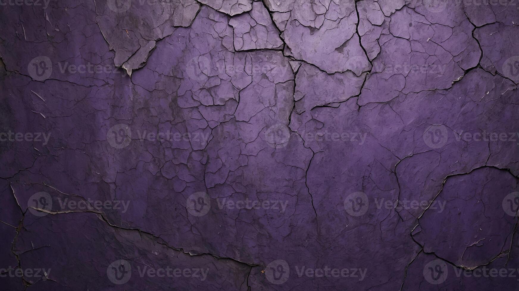 A weathered wall with purple cracks an artistic and distressed surface with scratches perfect for a copy space image. photo