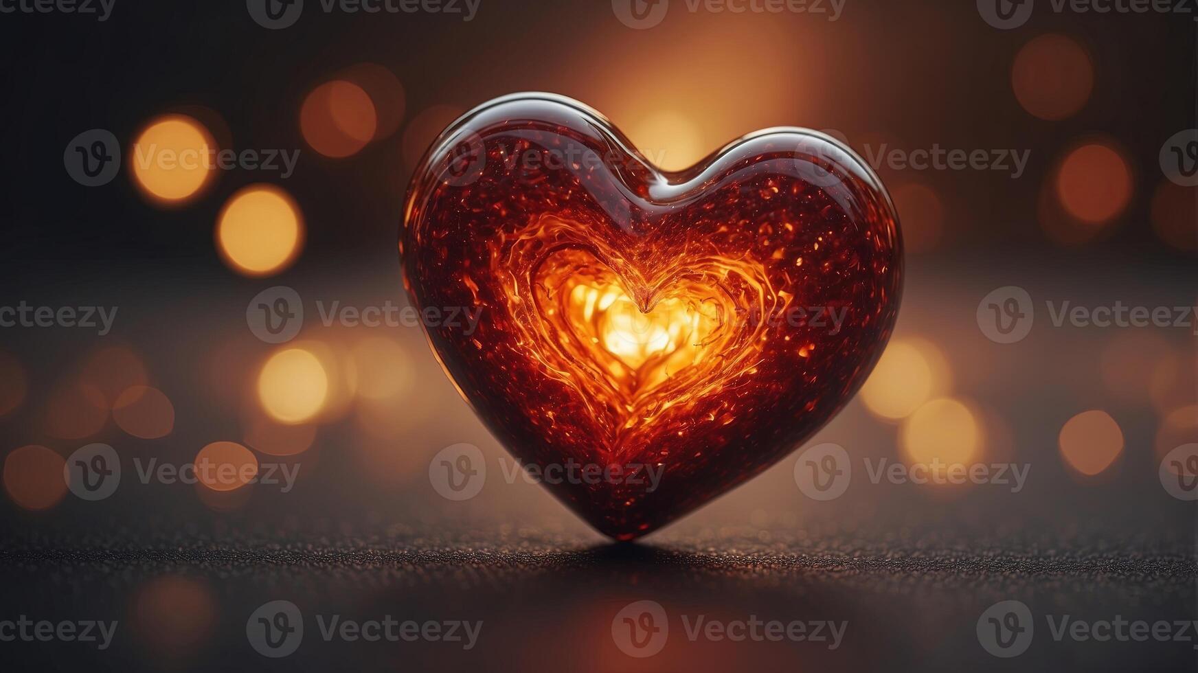 Fiery heart symbolizing passion and emotion, burning flames of love and desire, concept of intense feelings and relationships. photo