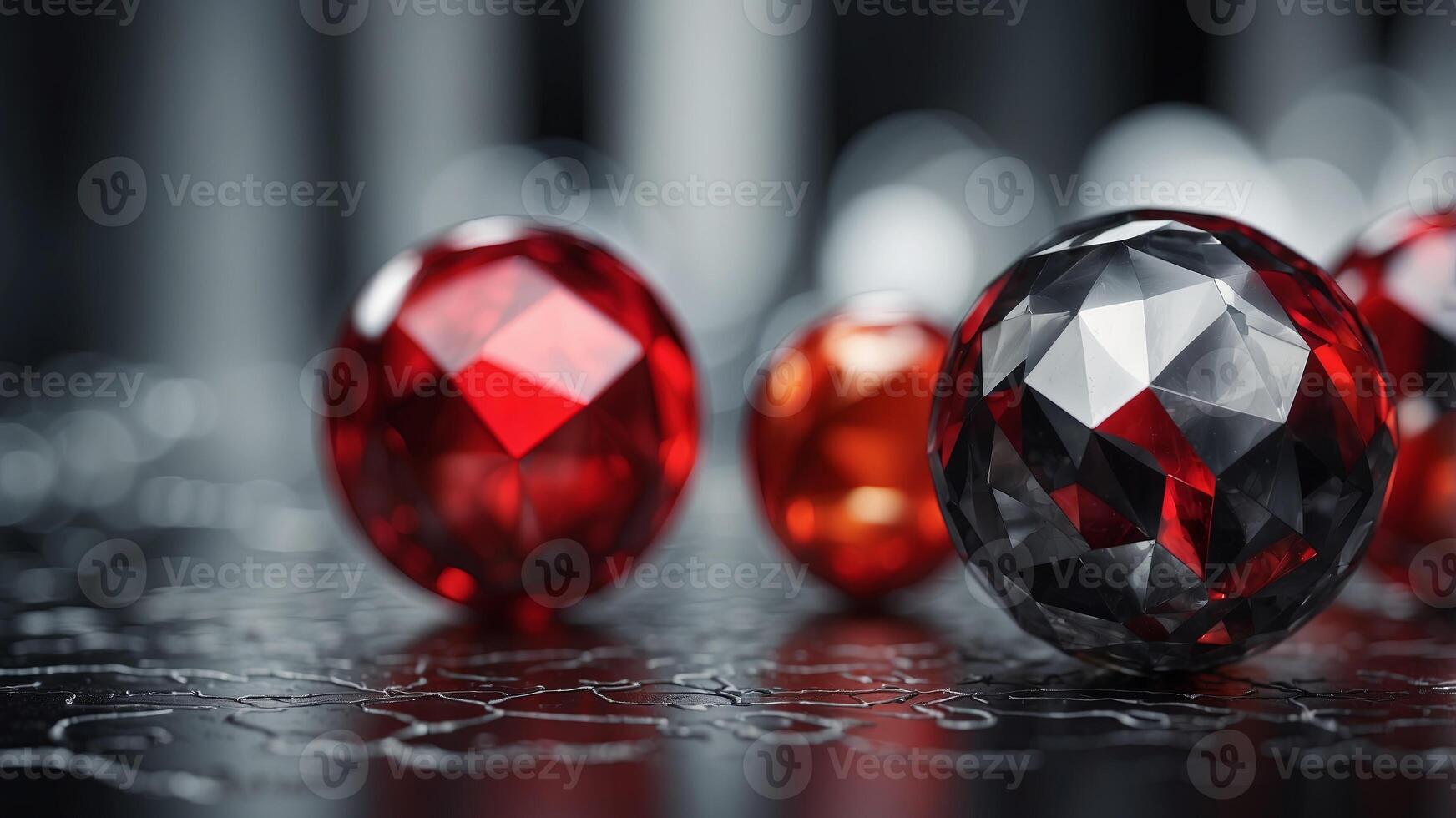 Abstract digital art with bold geometric shapes in black, grey and red on an urban background. photo