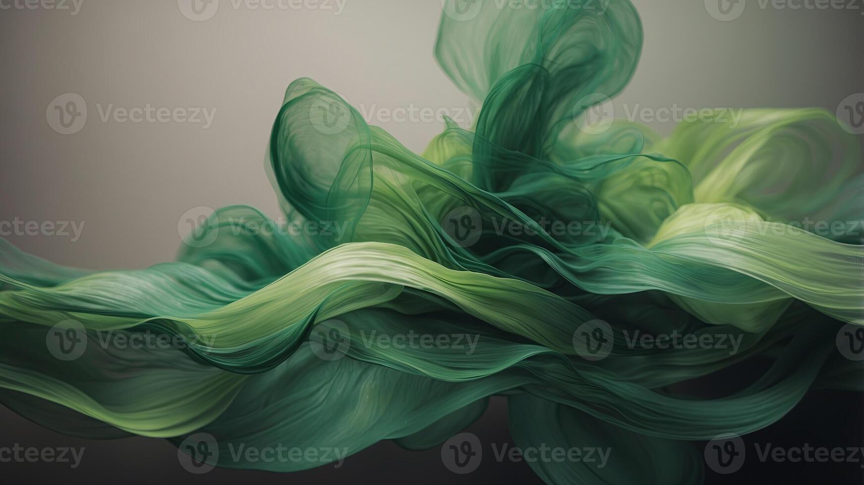 Abstract green brush strokes in oil on canvas. photo