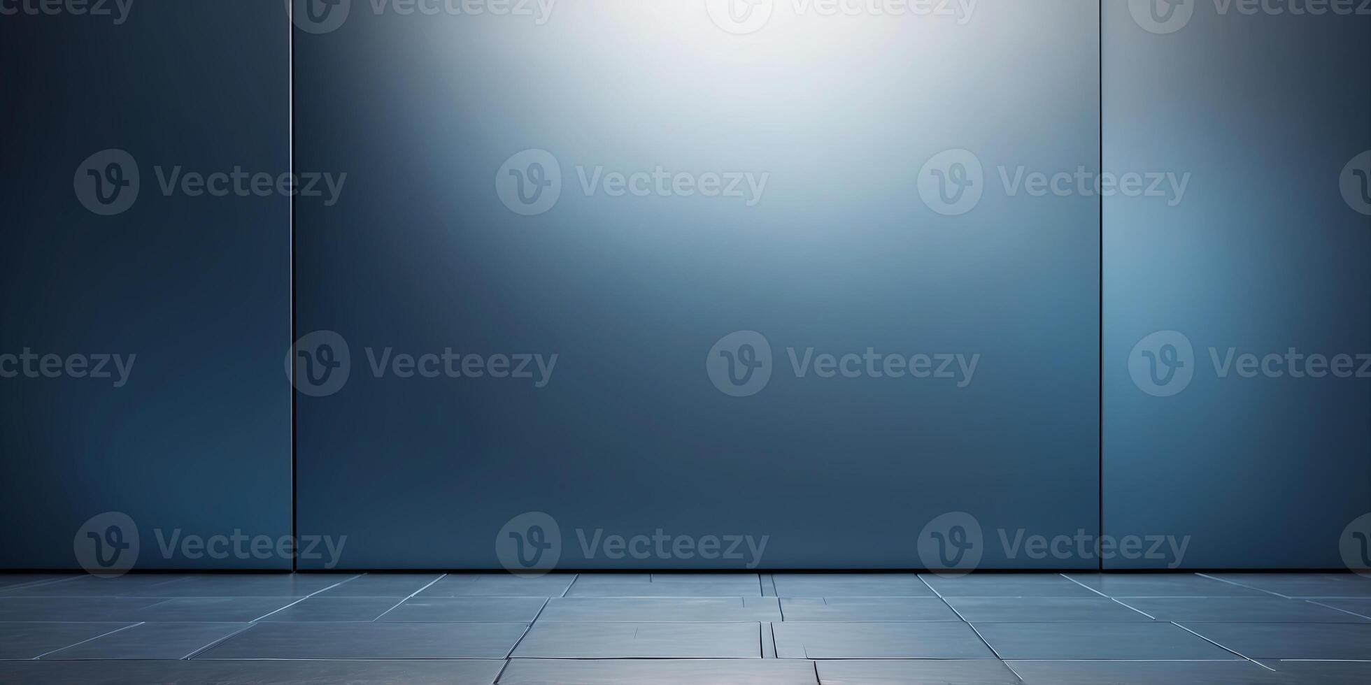 Abstract background with blue metallic panel and empty space. photo