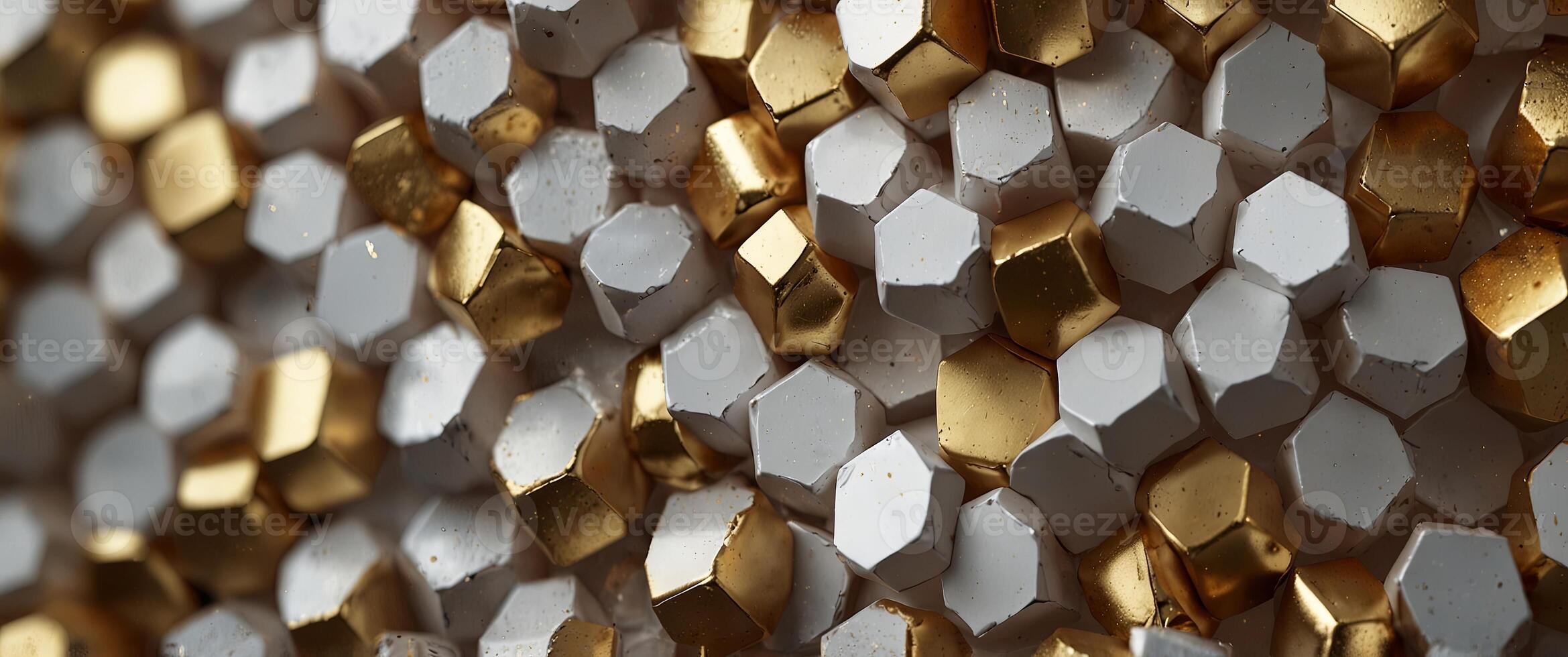 abstract white gold Futuristic geometric background. photo