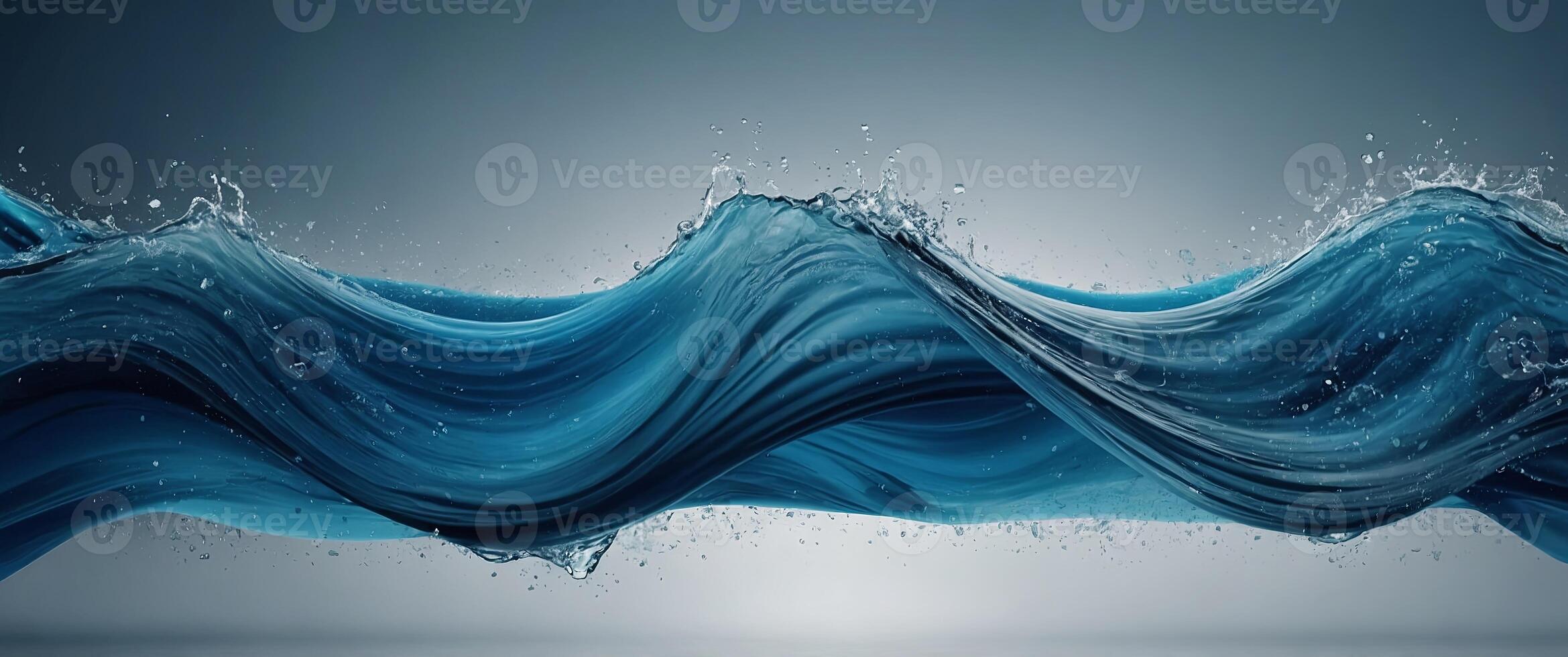 Abstract blue wave background poster with dynamic wave gradient blue technology, banner, poster, background. photo