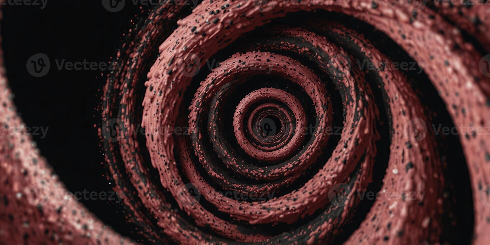 Pink and black spiral vortex with hypnotic effect, abstract background Optical illusion and psychedelic concept. photo