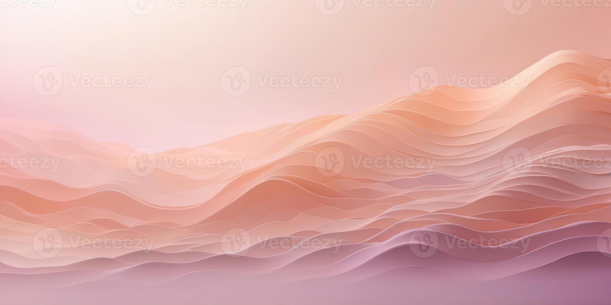 dreamy pastel peach to soft lavender accented with thin wavy lines gradient background, can be used for website design app design. photo