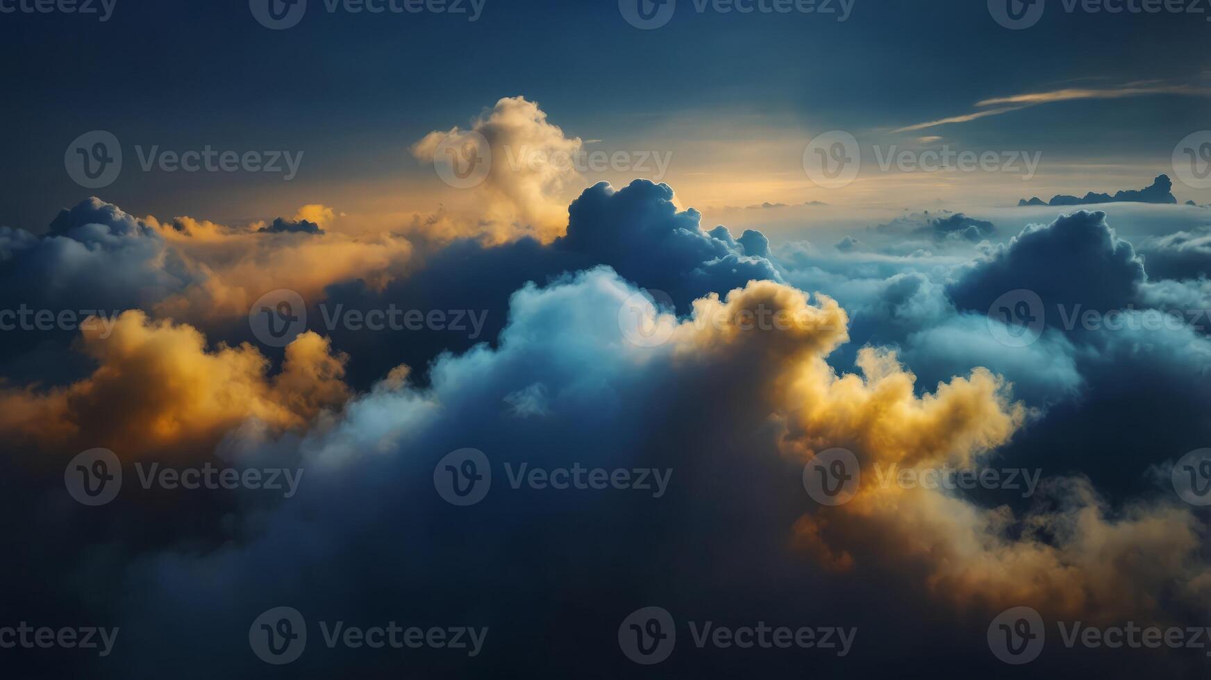 blue yellow glowing fog cloud wanve anbstranct banckground. photo