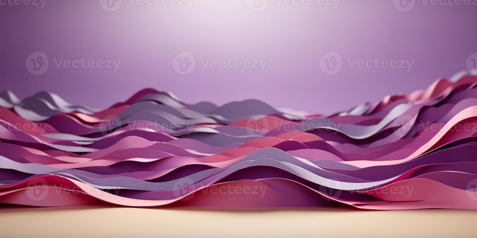 paper purple waves abstract banner design background. photo