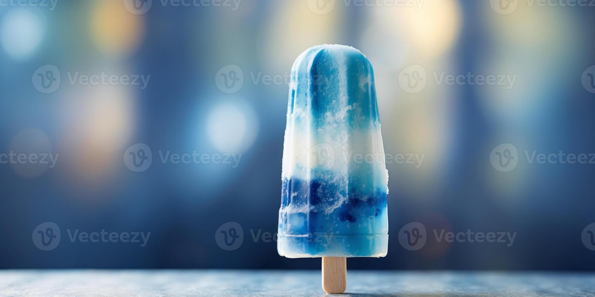 a stylized popsicle with layered shades of blue and white. photo