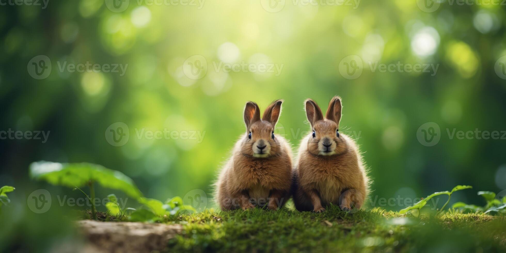 two banby goants surrounded by green leanves. photo