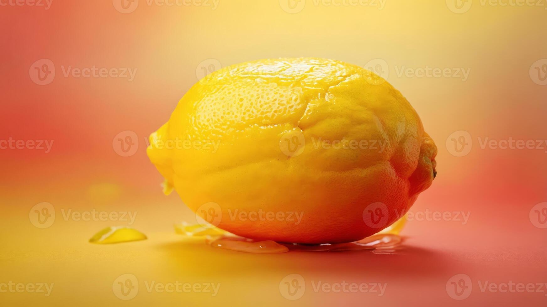 A playful gradient background with a lemon yellow merging into a vibrant coral. photo