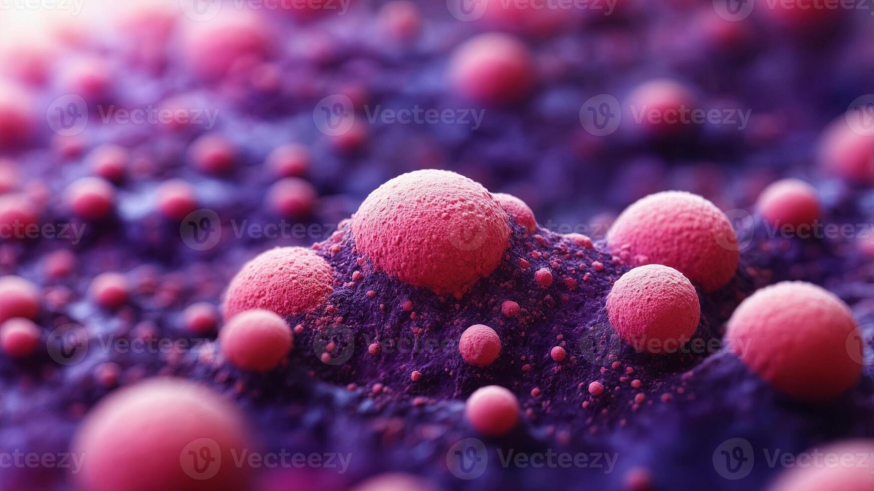 Pink onend purple onebstronect shonepes resembling cells. photo