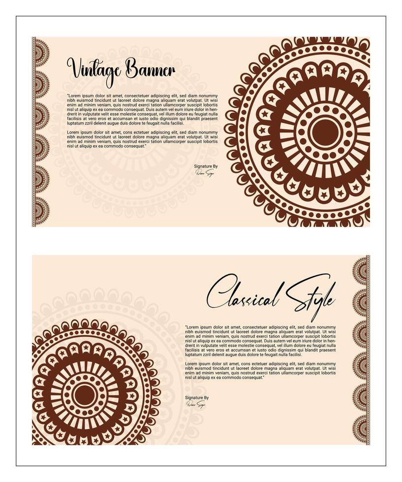 Traditional And Classical Invitation Card Template Design in Luxury Mandala Design Template vector