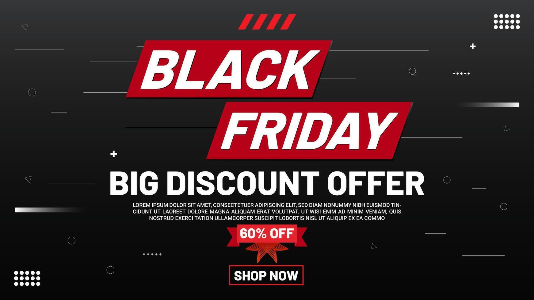 Special Black Friday Sale Social Media Post and Poster Design with A Red Ribbon vector